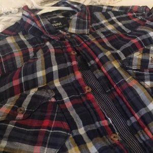 Mavi plaid long sleeved shirt